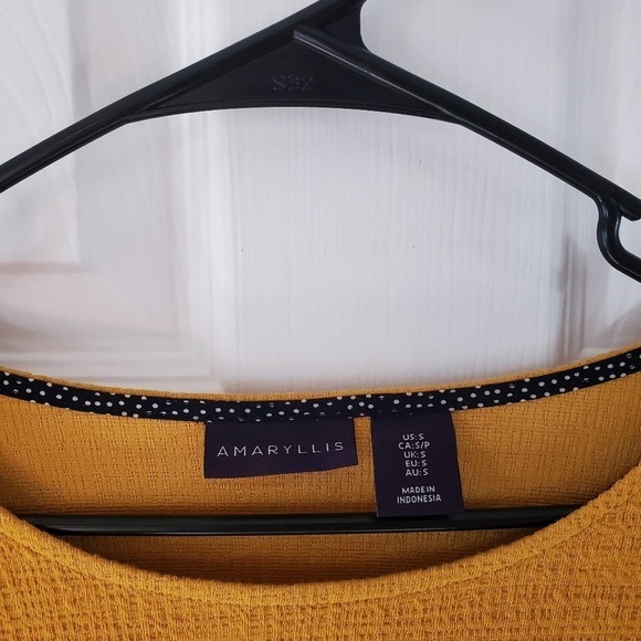 Amaryllis Mustard Yellow Sheath Dress Flutter Sleeve Small - Picture 2 of 6